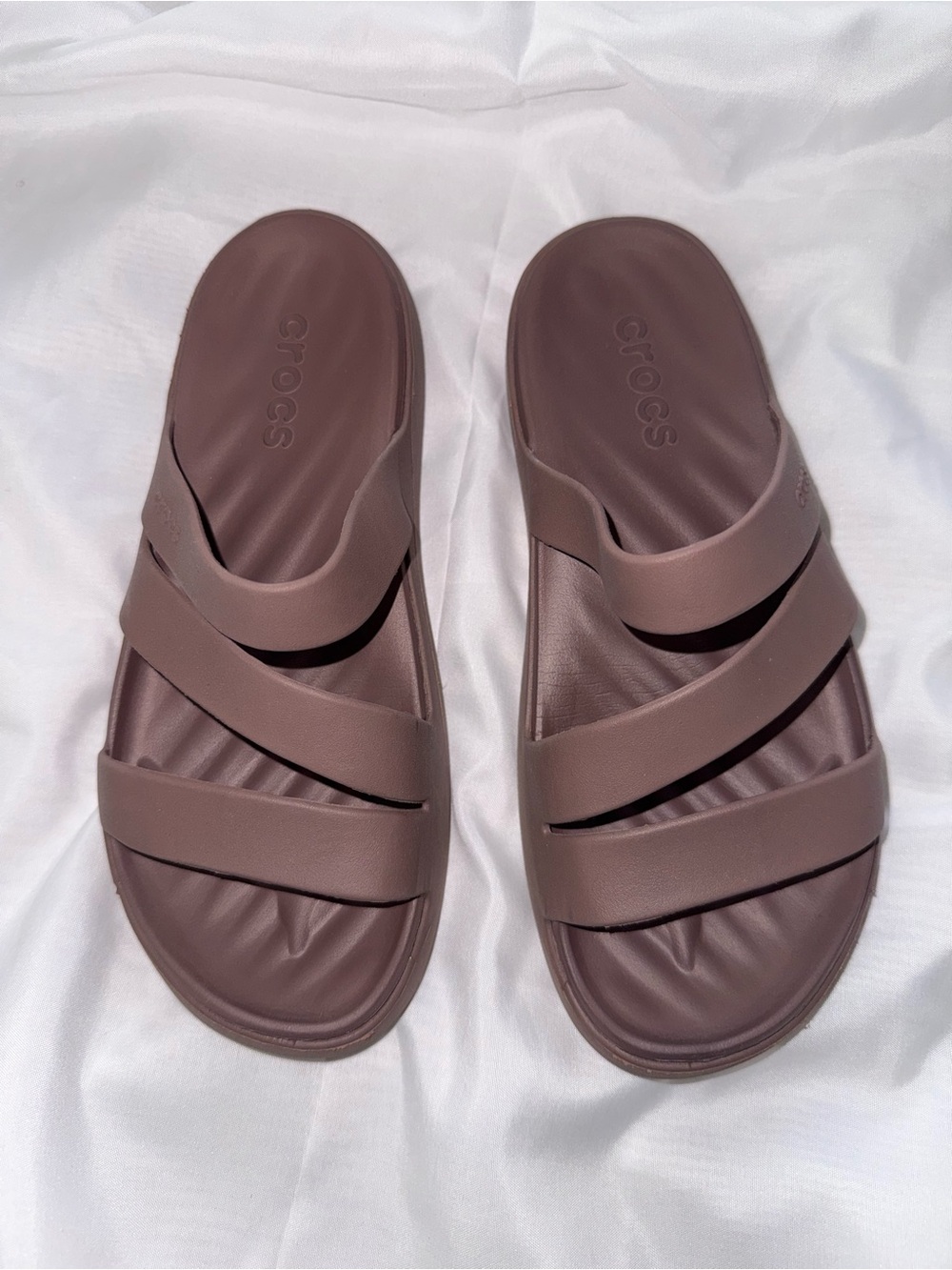 CROCS Women’s Brown Mauve Strappy Slide Sandals